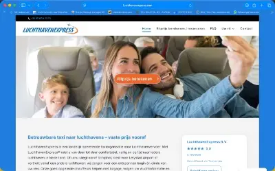 Taxi website met boekingssysteem voor luchthavenvervoer – LuchthavenExpress